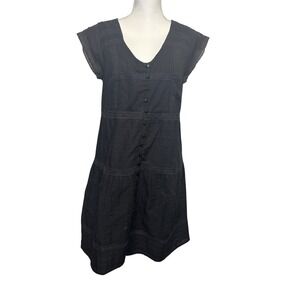 Lucky Brand Women's 100 Percent Cotton Black Dress with Buttons Size Small